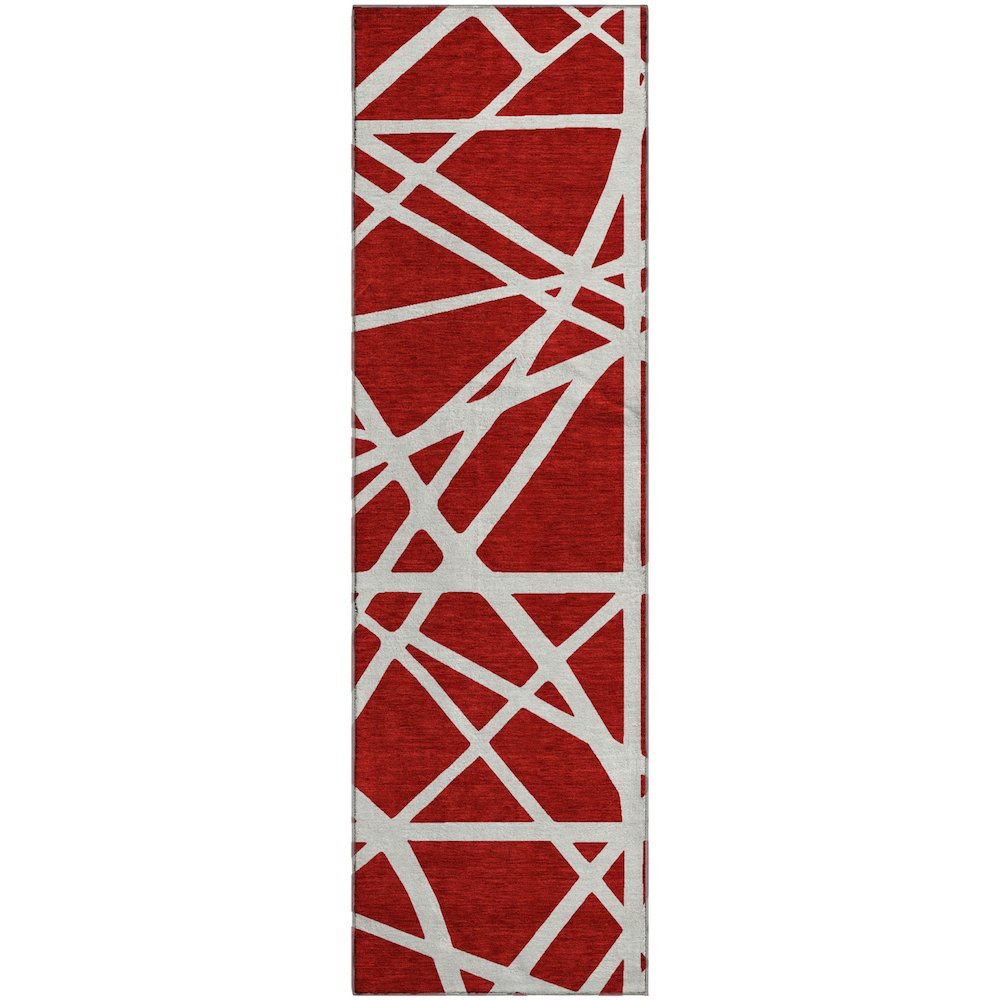 Premium Machine Washable Mayfield AMF1040 Red 2'3" x 7'6" Runner Rug. Picture 1