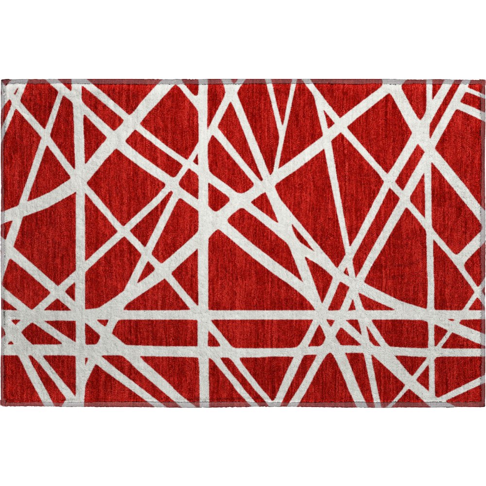 Premium Machine Washable Mayfield AMF1040 Red 1'8" x 2'6" Rug. Picture 1