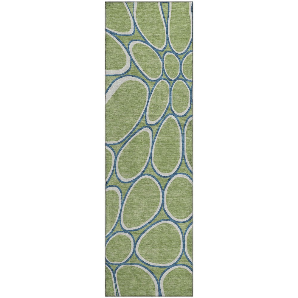 Premium Machine Washable Mayfield AMF1041 Aloe 2'3" x 7'6" Runner Rug. Picture 1