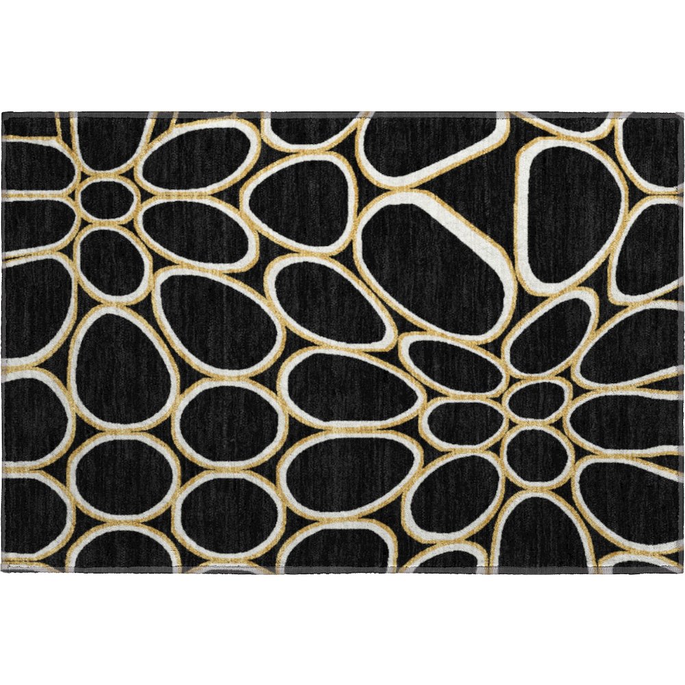Premium Machine Washable Mayfield AMF1041 Black 1'8" x 2'6" Rug. Picture 1