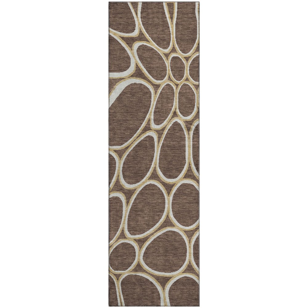 Premium Machine Washable Mayfield AMF1041 Brown 2'3" x 7'6" Runner Rug. Picture 1
