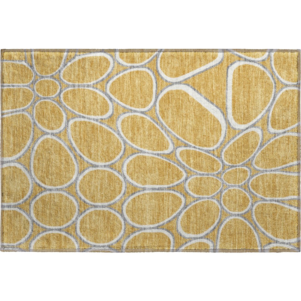 Premium Machine Washable Mayfield AMF1041 Gold 1'8" x 2'6" Rug. Picture 1