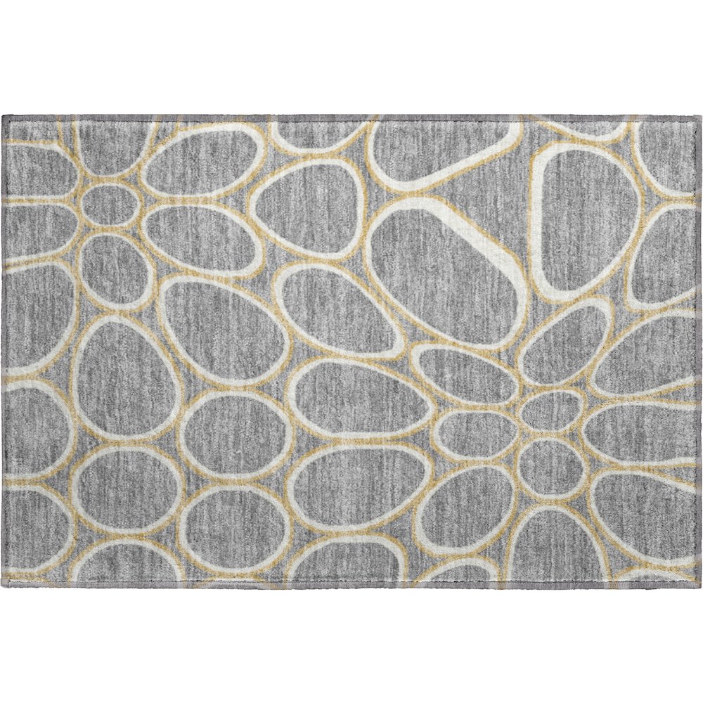 Premium Machine Washable Mayfield AMF1041 Gray 1'8" x 2'6" Rug. Picture 1
