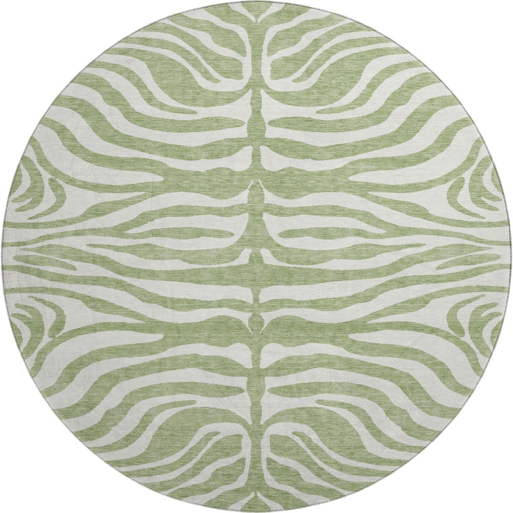 Premium Machine Washable Mayfield AMF1042 Aloe 8' x 8' Round Rug. Picture 1
