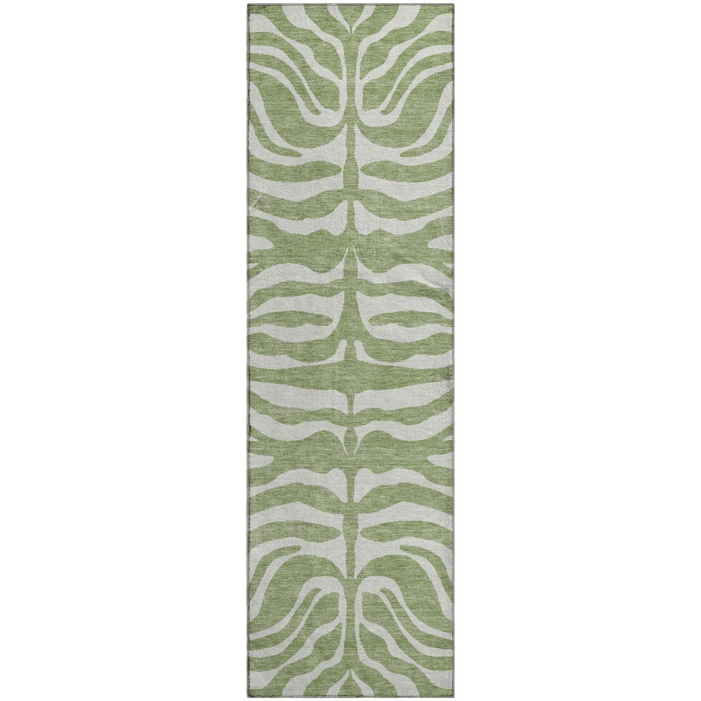 Premium Machine Washable Mayfield AMF1042 Aloe 2'3" x 7'6" Runner Rug. Picture 1