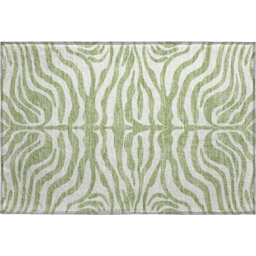 Premium Machine Washable Mayfield AMF1042 Aloe 1'8" x 2'6" Rug. Picture 1