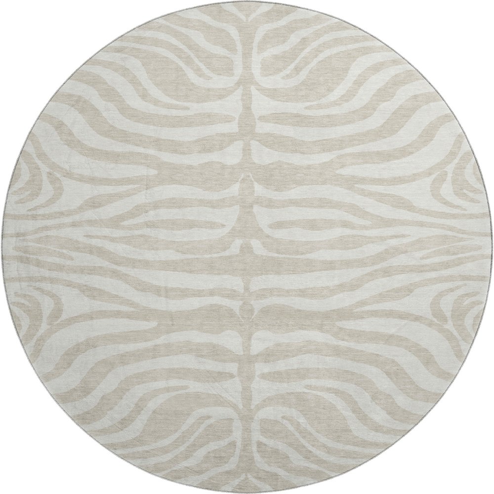 Premium Machine Washable Mayfield AMF1042 Beige 8' x 8' Round Rug. Picture 1