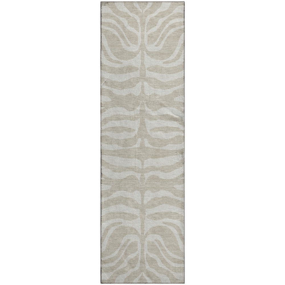Premium Machine Washable Mayfield AMF1042 Beige 2'3" x 7'6" Runner Rug. Picture 1