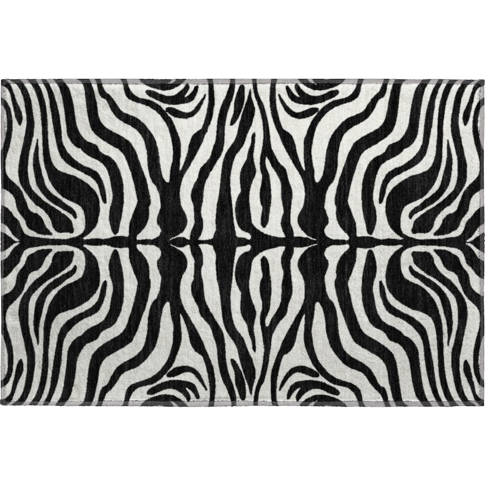 Premium Machine Washable Mayfield AMF1042 Black 1'8" x 2'6" Rug. Picture 1