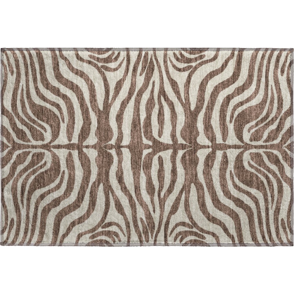 Premium Machine Washable Mayfield AMF1042 Brown 1'8" x 2'6" Rug. Picture 1