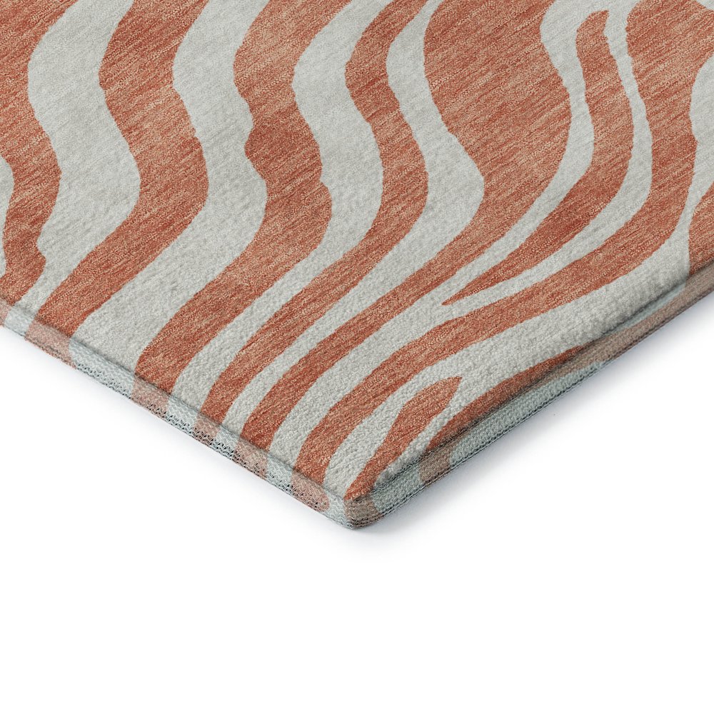 Premium Machine Washable Mayfield AMF1042 Coral 1'8" x 2'6" Rug. Picture 3