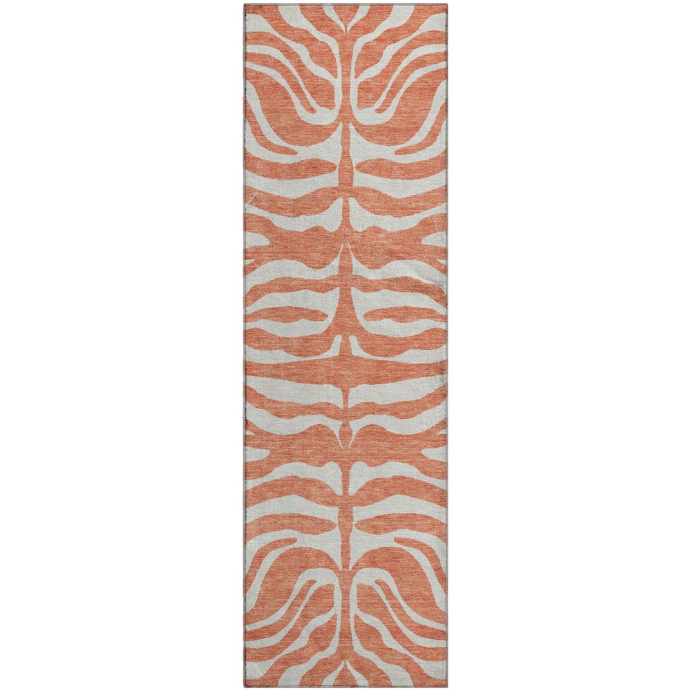 Premium Machine Washable Mayfield AMF1042 Coral 2'3" x 7'6" Runner Rug. Picture 1