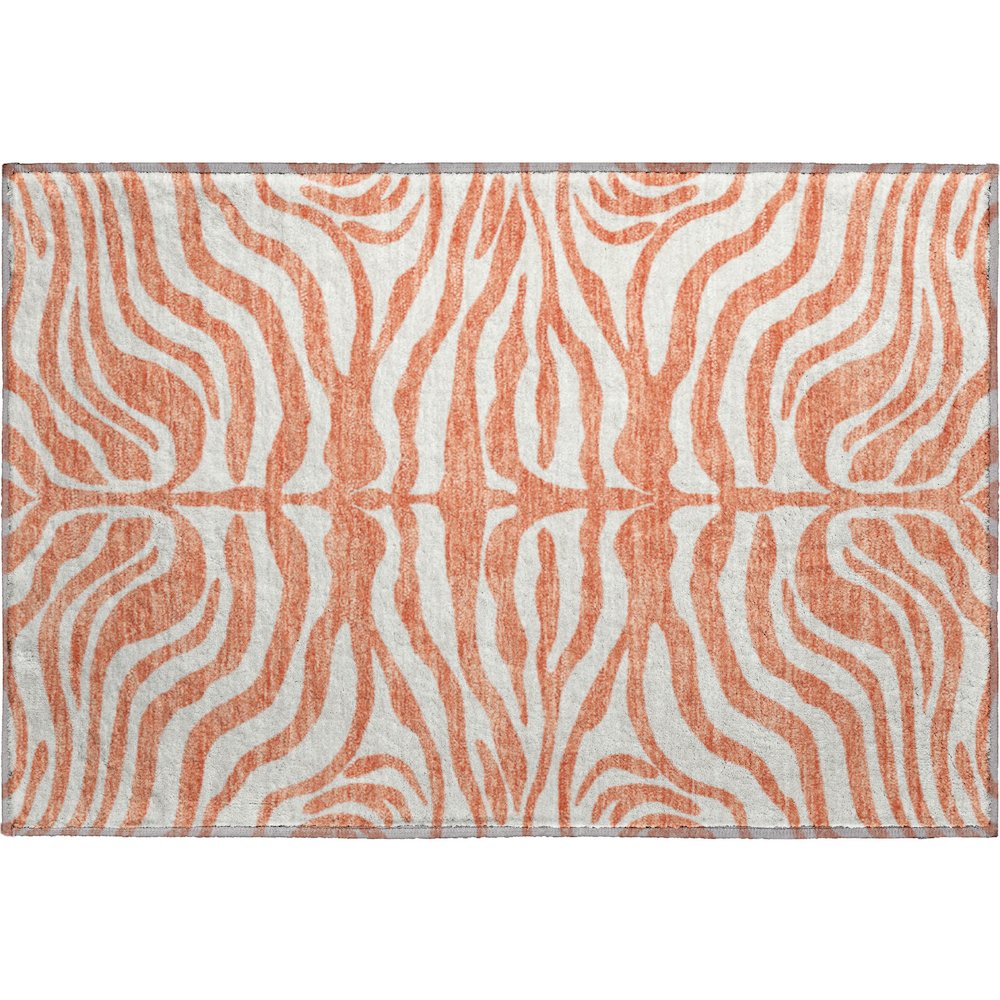 Premium Machine Washable Mayfield AMF1042 Coral 1'8" x 2'6" Rug. Picture 1