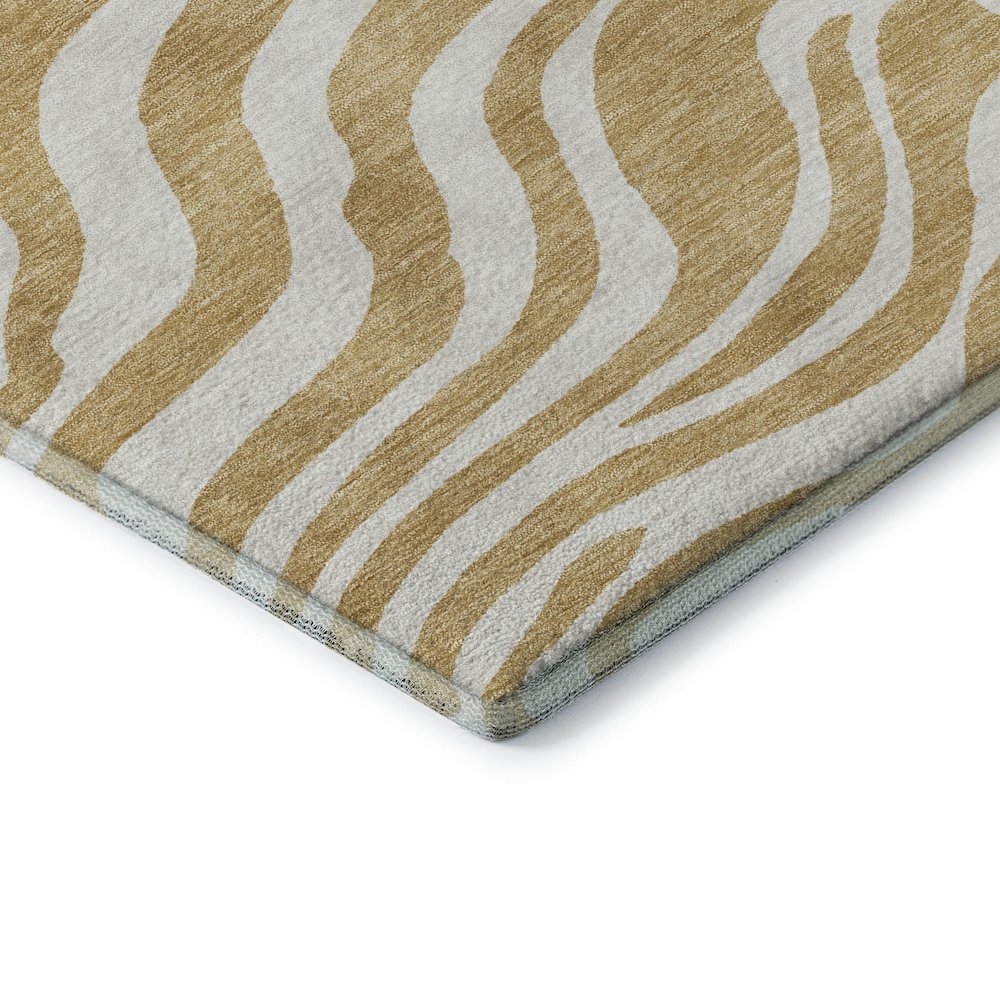 Premium Machine Washable Mayfield AMF1042 Gold 1'8" x 2'6" Rug. Picture 3