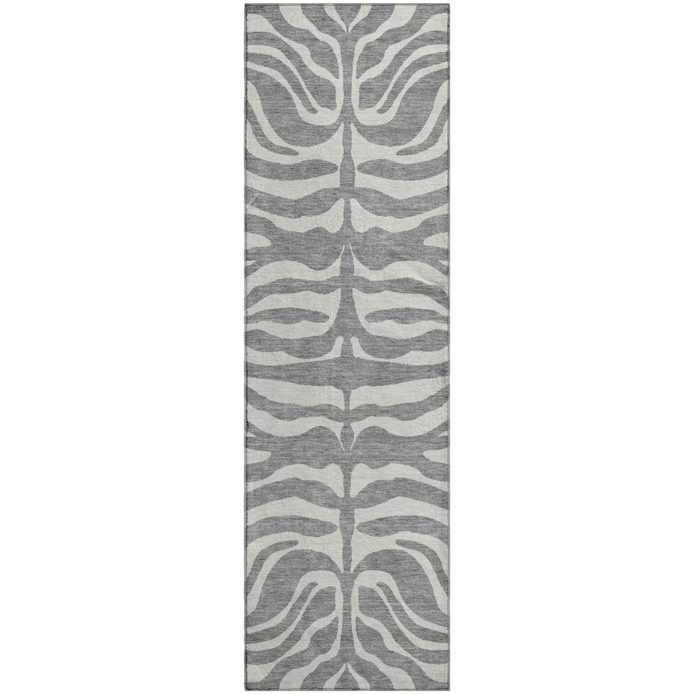 Premium Machine Washable Mayfield AMF1042 Gray 2'3" x 7'6" Runner Rug. Picture 1