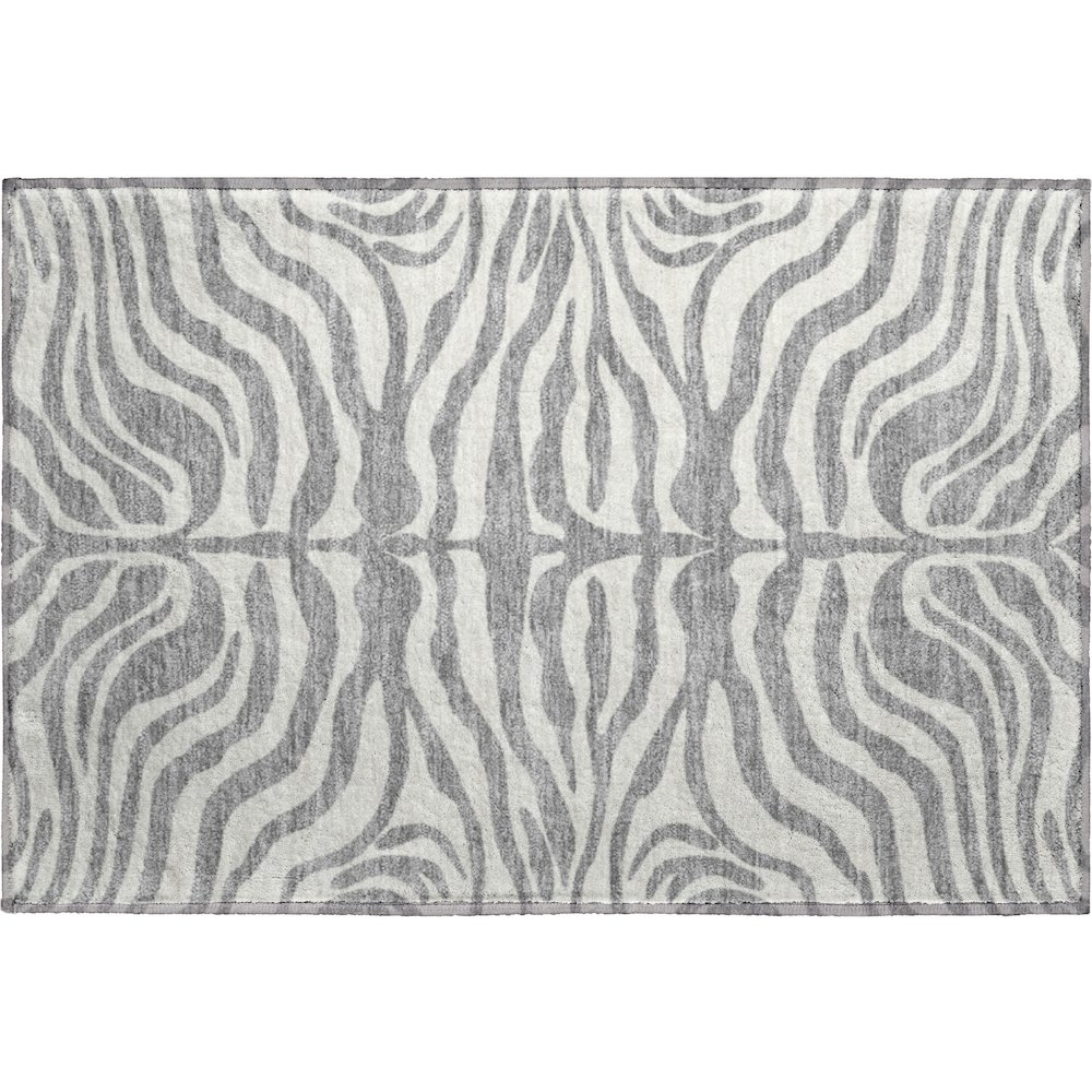 Premium Machine Washable Mayfield AMF1042 Gray 1'8" x 2'6" Rug. Picture 1
