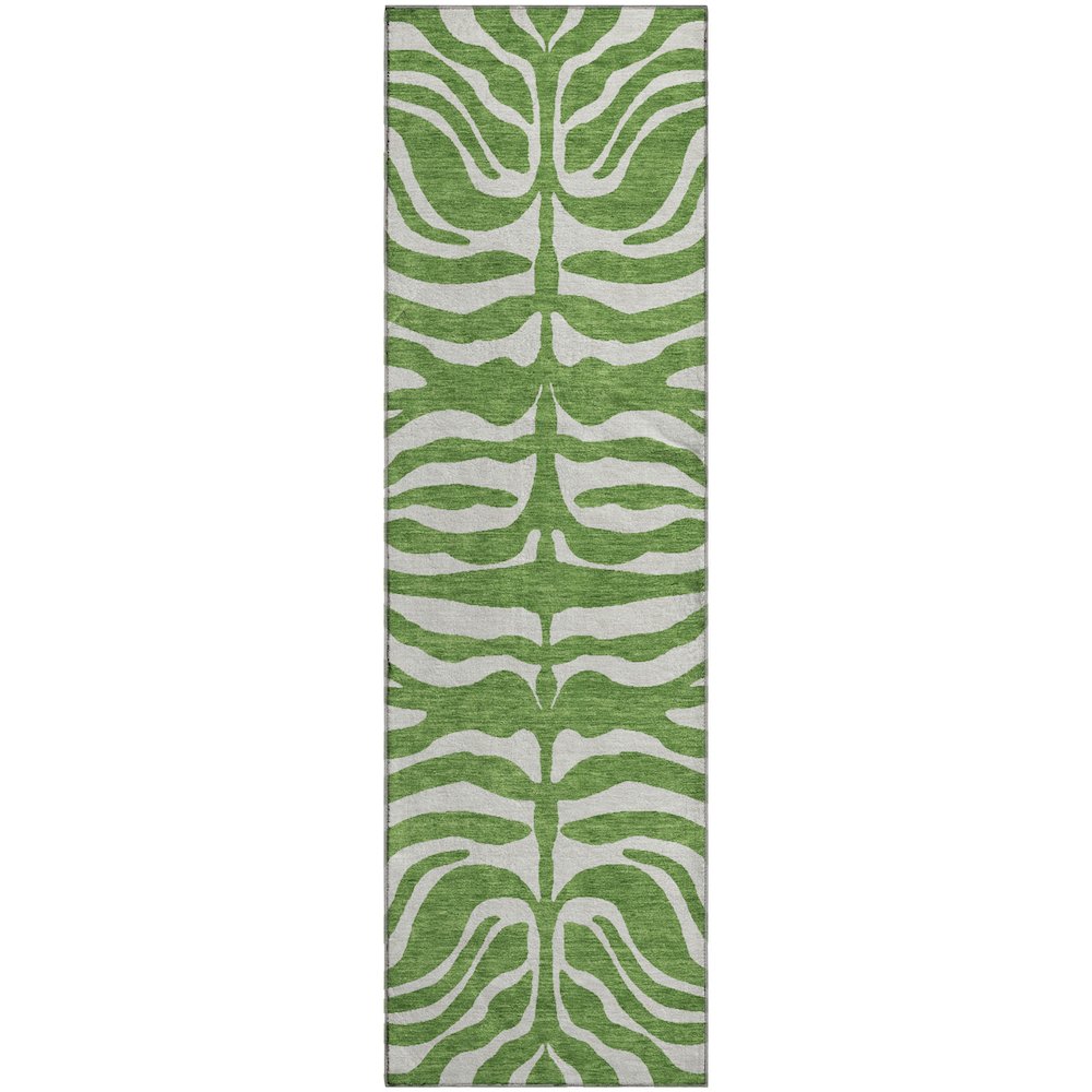 Premium Machine Washable Mayfield AMF1042 Green 2'3" x 7'6" Runner Rug. Picture 1