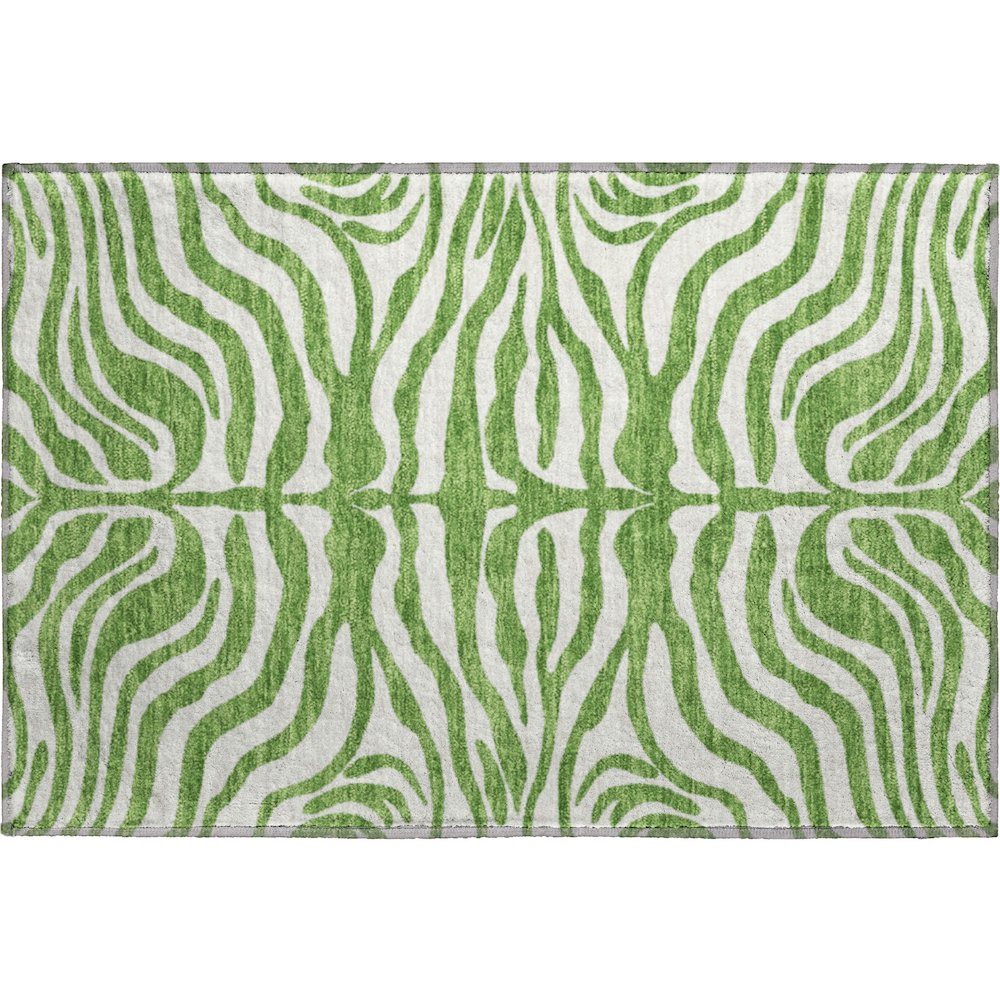 Premium Machine Washable Mayfield AMF1042 Green 1'8" x 2'6" Rug. Picture 1