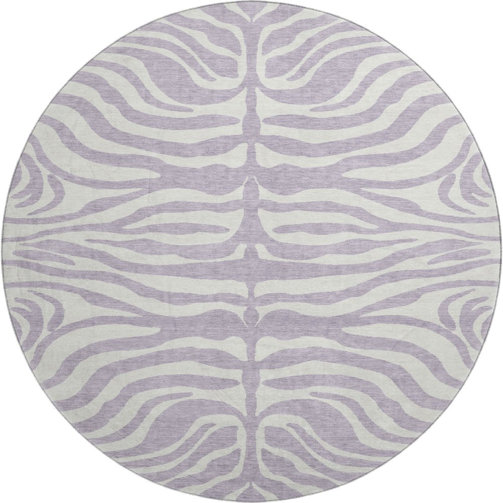 Premium Machine Washable Mayfield AMF1042 Lavender 8' x 8' Round Rug. Picture 1