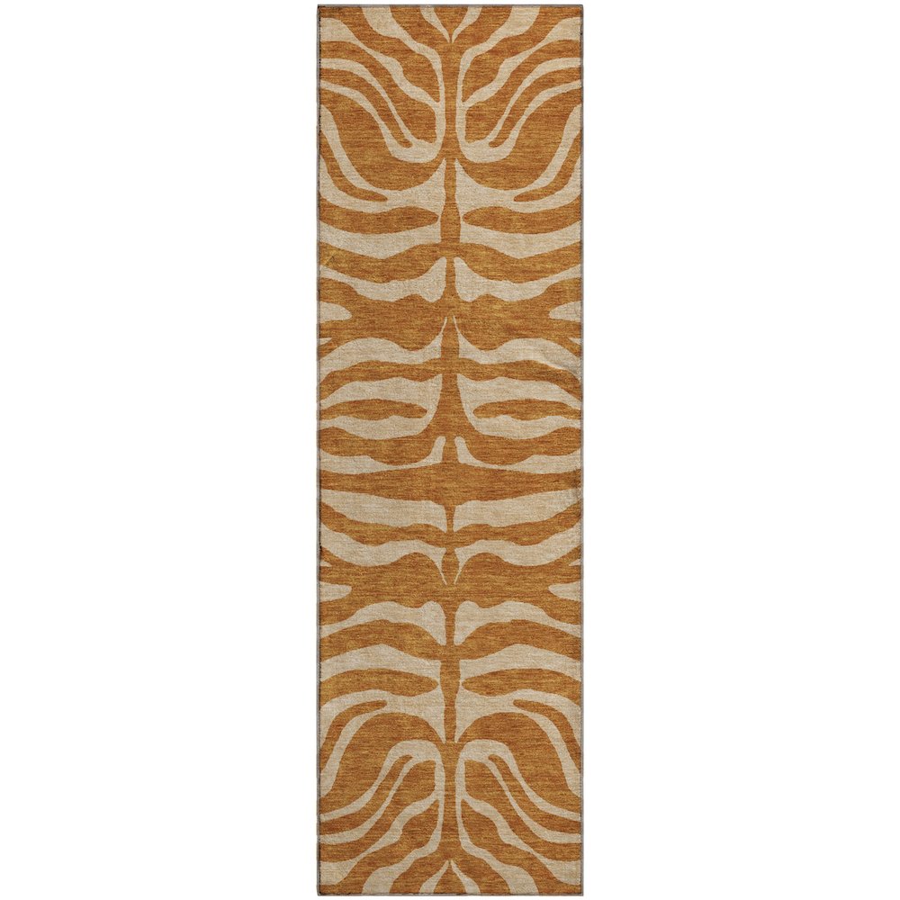 Premium Machine Washable Mayfield AMF1042 Paprika 2'3" x 7'6" Runner Rug. Picture 1