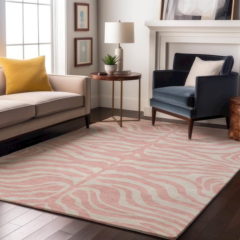 Premium Machine Washable Mayfield AMF1042 Pink 2'6" x 3'10" Rug. Picture 5