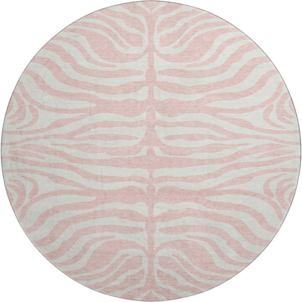 Premium Machine Washable Mayfield AMF1042 Pink 8' x 8' Round Rug. Picture 1