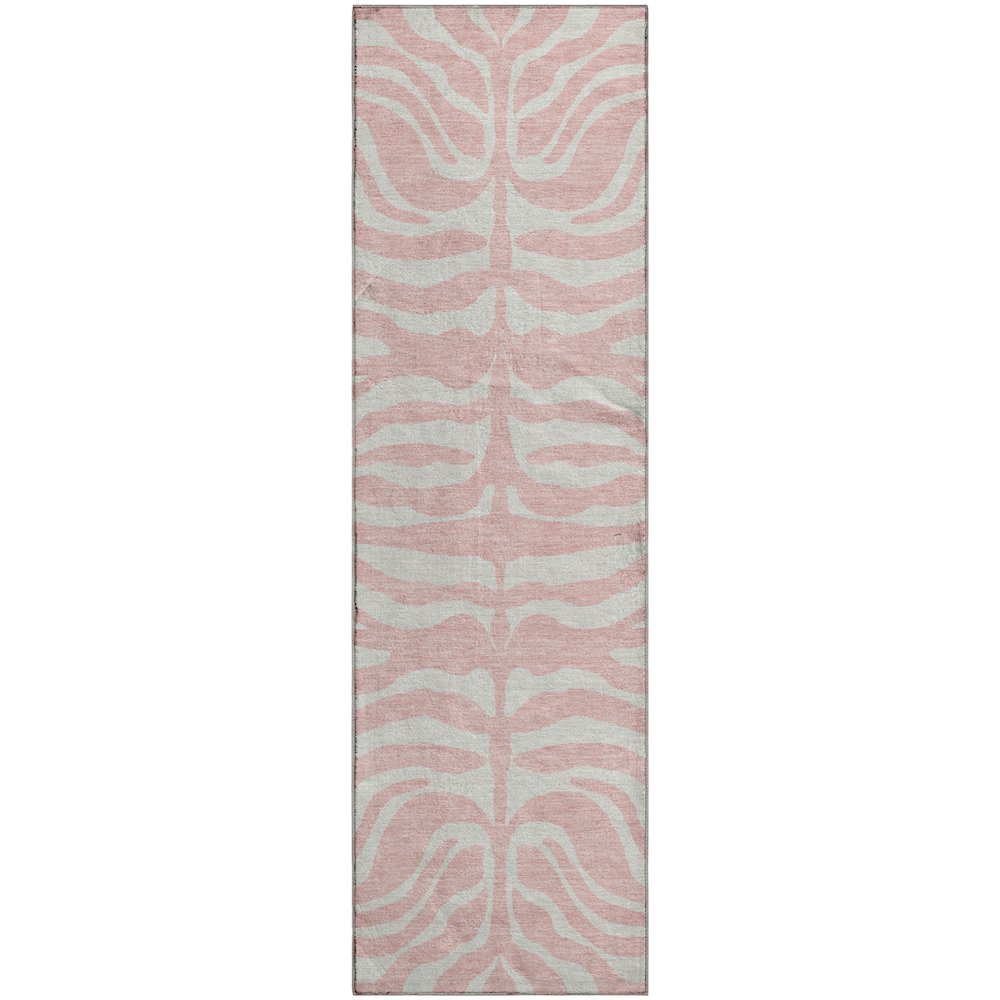 Premium Machine Washable Mayfield AMF1042 Pink 2'3" x 7'6" Runner Rug. Picture 1