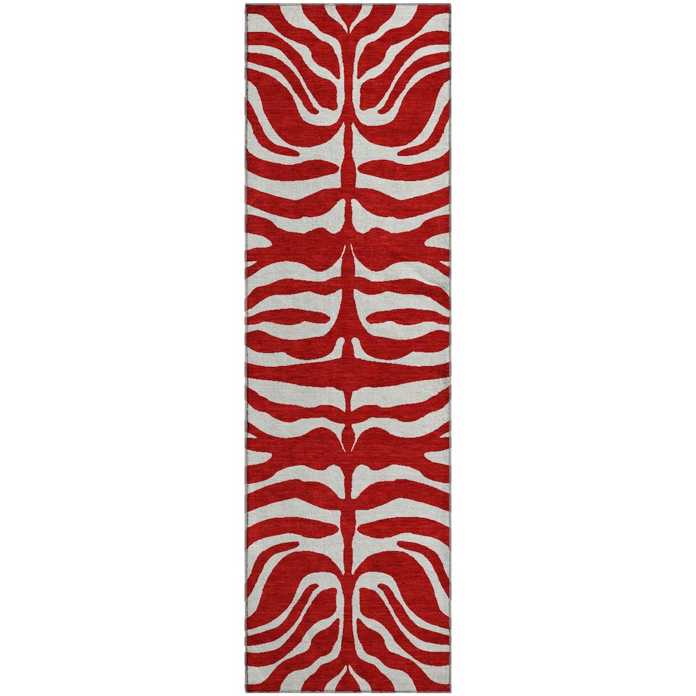 Premium Machine Washable Mayfield AMF1042 Red 2'3" x 7'6" Runner Rug. Picture 1