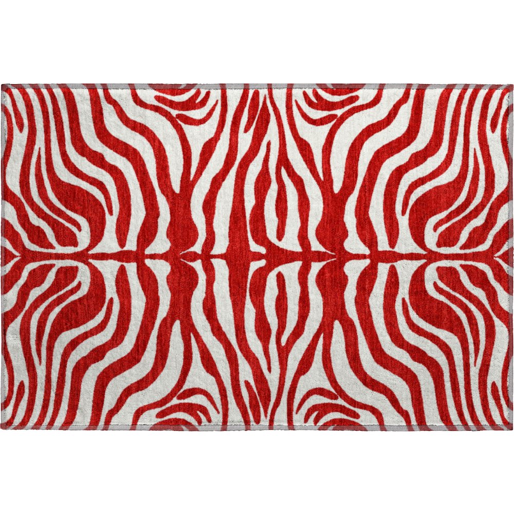 Premium Machine Washable Mayfield AMF1042 Red 1'8" x 2'6" Rug. Picture 1