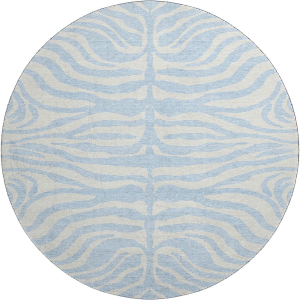 Premium Machine Washable Mayfield AMF1042 Sky 8' x 8' Round Rug. Picture 1