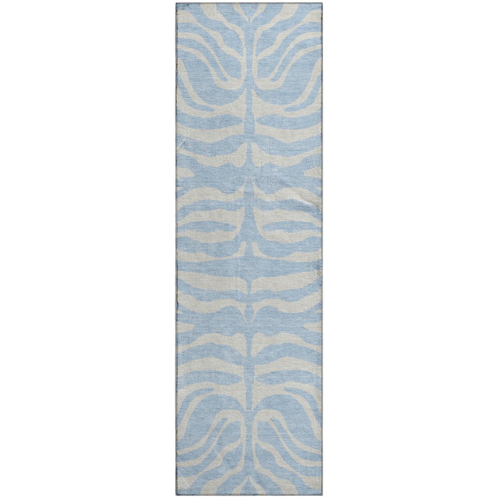 Premium Machine Washable Mayfield AMF1042 Sky 2'3" x 7'6" Runner Rug. Picture 1
