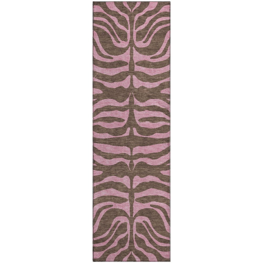 Premium Machine Washable Mayfield AMF1043 Brown 2'3" x 7'6" Runner Rug. Picture 1