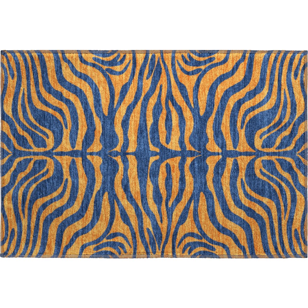 Premium Machine Washable Mayfield AMF1043 Navy 1'8" x 2'6" Rug. Picture 1