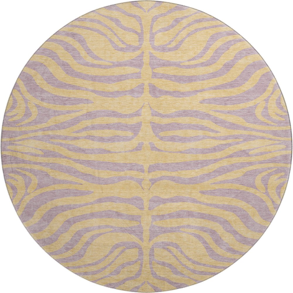 Premium Machine Washable Mayfield AMF1043 Peach 8' x 8' Round Rug. Picture 1