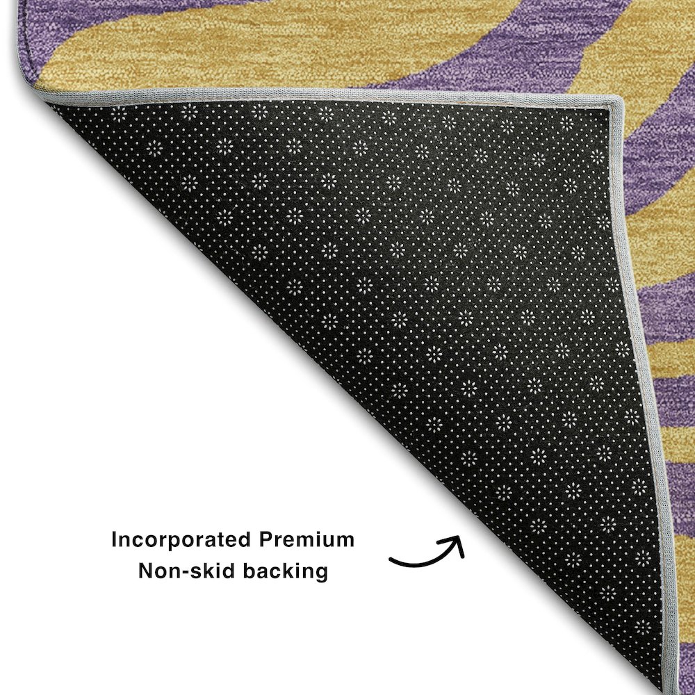Premium Machine Washable Mayfield AMF1043 Purple 1'8" x 2'6" Rug. Picture 2
