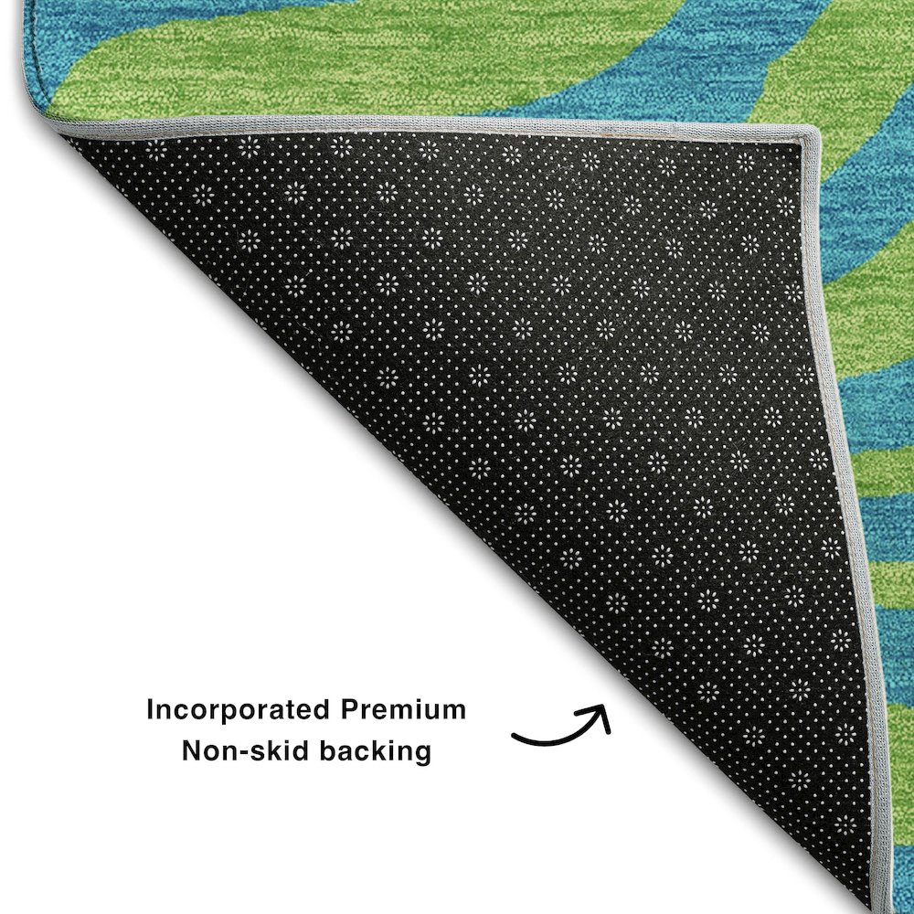 Premium Machine Washable Mayfield AMF1043 Teal 1'8" x 2'6" Rug. Picture 2