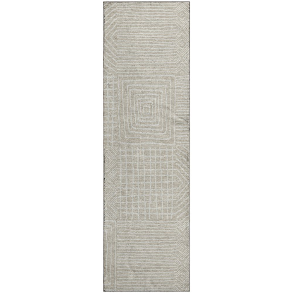 Premium Machine Washable Mayfield AMF1044 Beige 2'3" x 7'6" Runner Rug. Picture 1