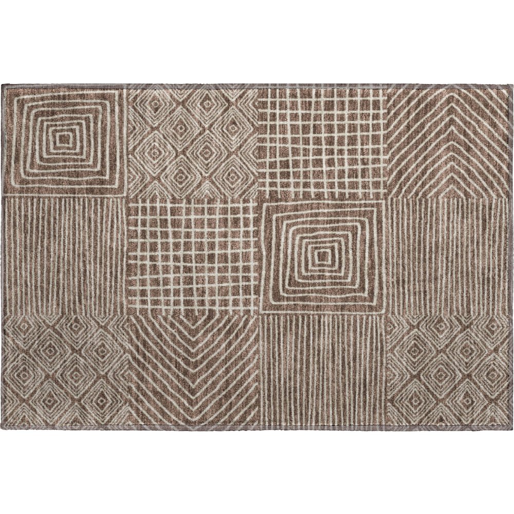 Premium Machine Washable Mayfield AMF1044 Brown 1'8" x 2'6" Rug. Picture 1