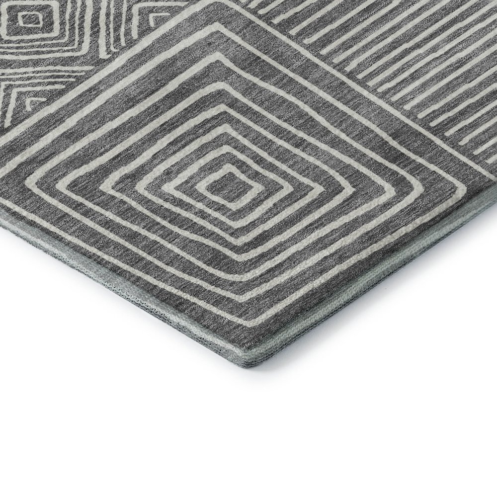 Premium Machine Washable Mayfield AMF1044 Charcoal 1'8" x 2'6" Rug. Picture 3