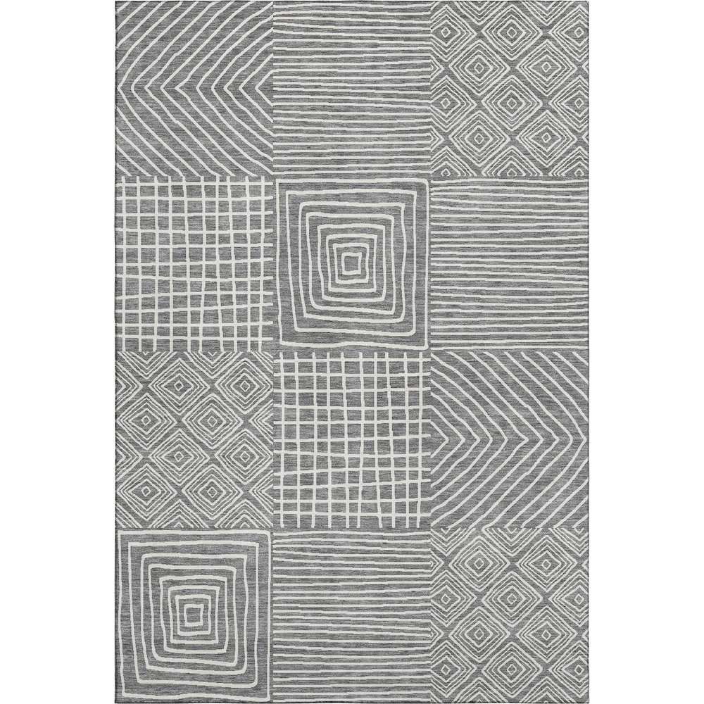 Premium Machine Washable Mayfield AMF1044 Charcoal 2'6" x 3'10" Rug. Picture 1
