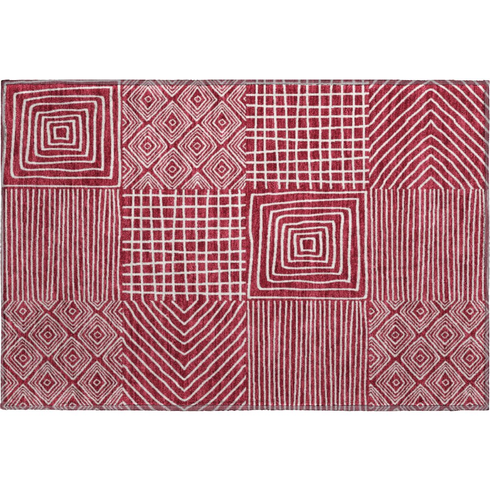Premium Machine Washable Mayfield AMF1044 Garnet 1'8" x 2'6" Rug. Picture 1