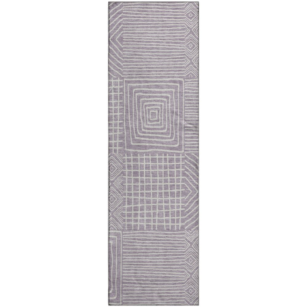 Premium Machine Washable Mayfield AMF1044 Lavender 2'3" x 7'6" Runner Rug. Picture 1
