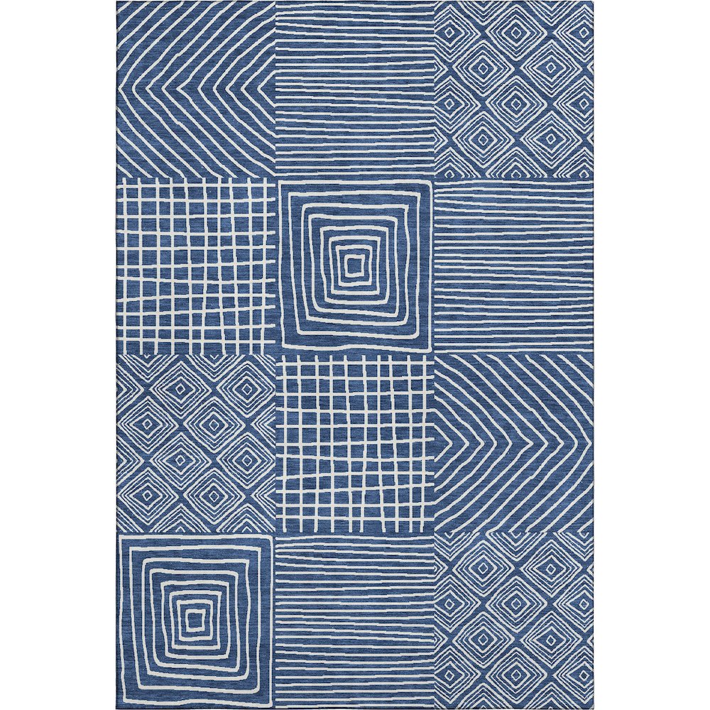 Premium Machine Washable Mayfield AMF1044 Navy 2'6" x 3'10" Rug. Picture 1