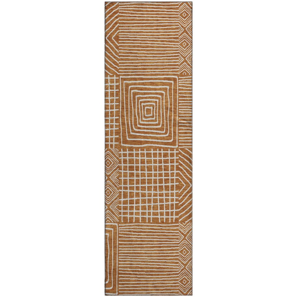 Premium Machine Washable Mayfield AMF1044 Paprika 2'3" x 7'6" Runner Rug. Picture 1