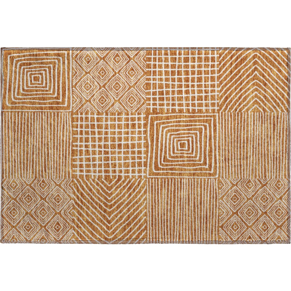Premium Machine Washable Mayfield AMF1044 Paprika 1'8" x 2'6" Rug. Picture 1