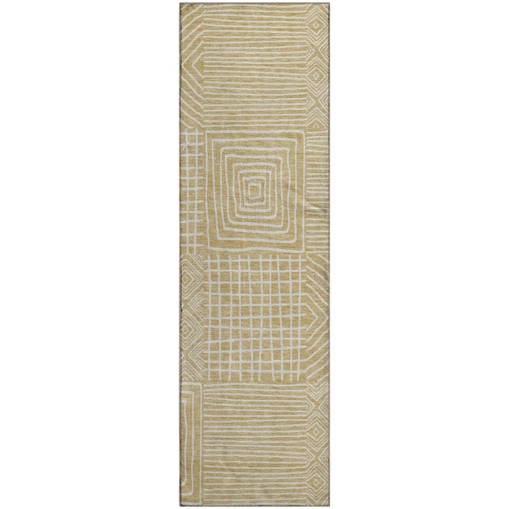 Premium Machine Washable Mayfield AMF1044 Wheat 2'3" x 7'6" Runner Rug. Picture 1