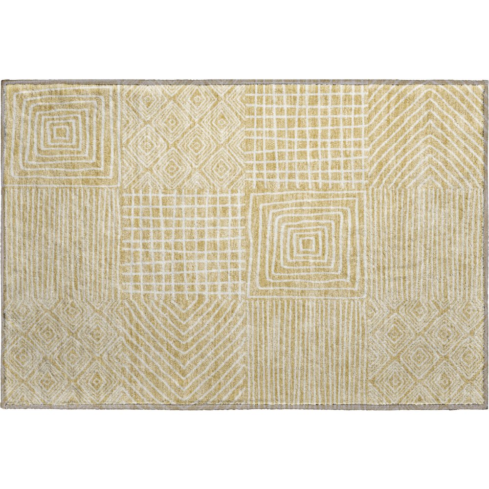 Premium Machine Washable Mayfield AMF1044 Wheat 1'8" x 2'6" Rug. Picture 1