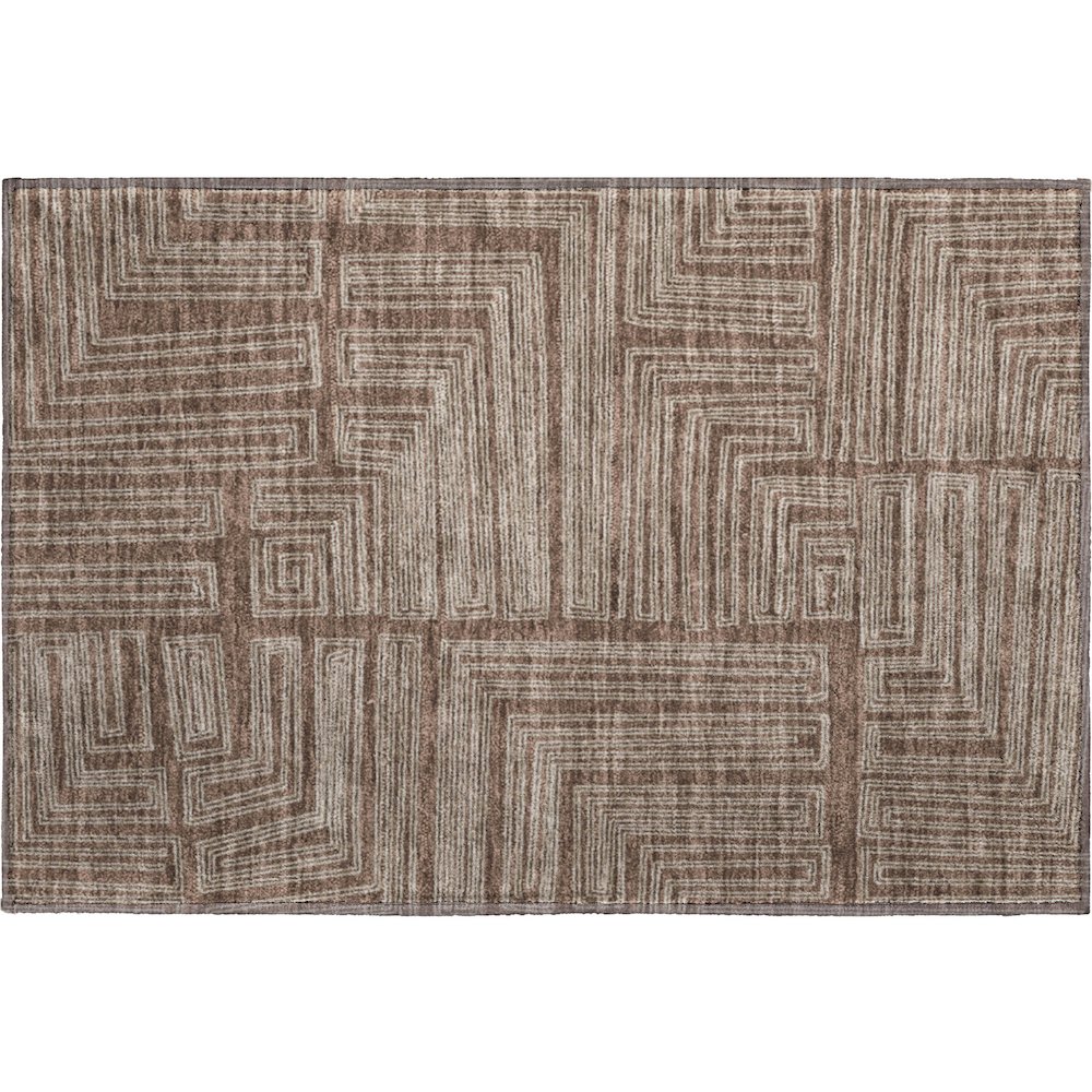 Premium Machine Washable Mayfield AMF1045 Brown 1'8" x 2'6" Rug. Picture 1