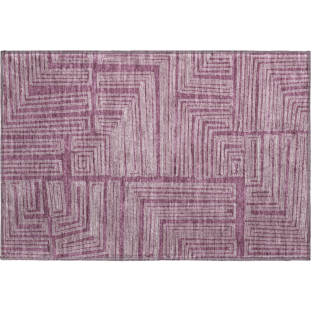 Premium Machine Washable Mayfield AMF1045 Eggplant 1'8" x 2'6" Rug. Picture 1