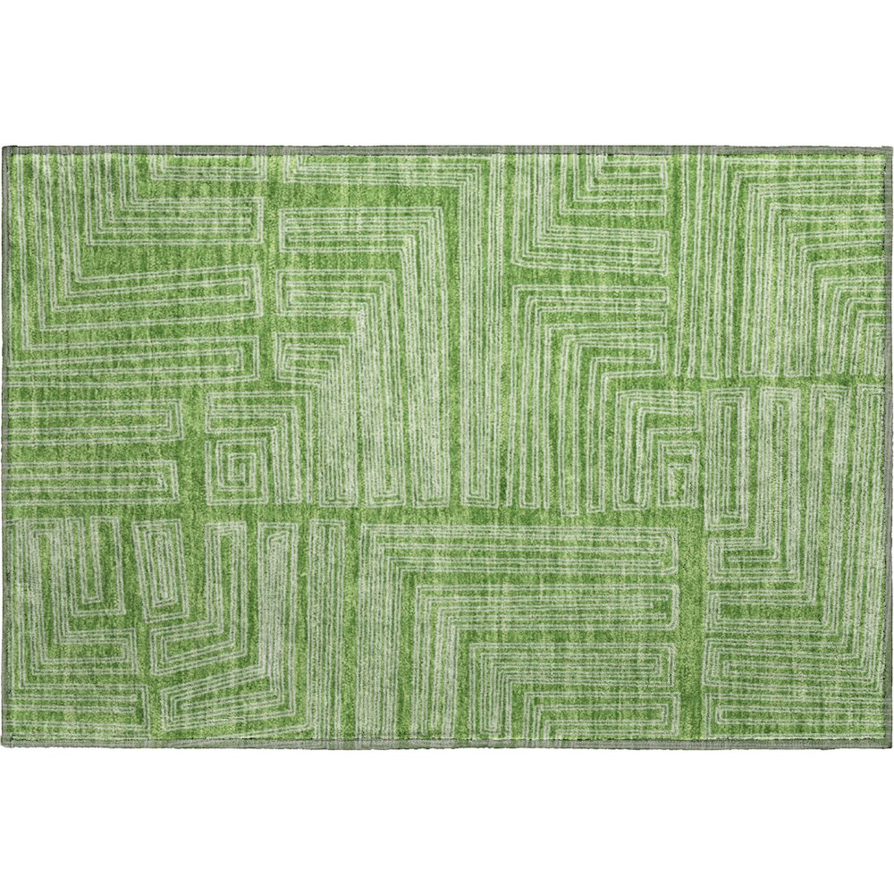 Premium Machine Washable Mayfield AMF1045 Green 1'8" x 2'6" Rug. Picture 1